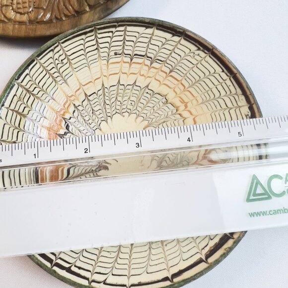 Handmade Hungarian Clay Bowl & Carved Wood Dish Set Authentic Juried Folk Art - Picture 8 of 9